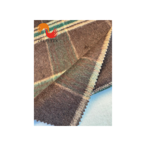 Single side pulled wool polyester fabric yarn-dyed suit checked woolen fabric