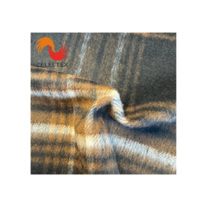 Autumn and winter new woolen pulled wool large plaid fabric