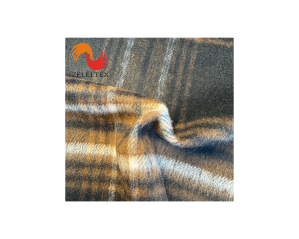 Autumn and winter new woolen pulled wool large plaid fabric