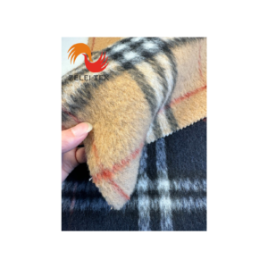 Woollen fleece check coat