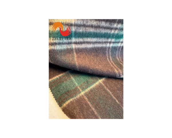 Single side pulled wool polyester fabric yarn-dyed suit checked woolen fabric