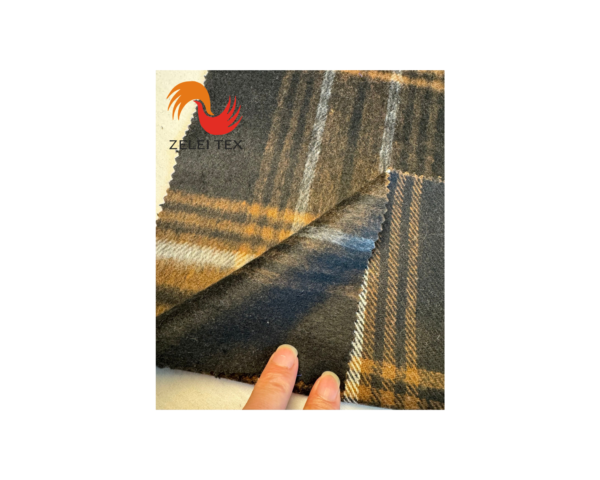 Autumn and winter new woolen pulled wool large plaid fabric