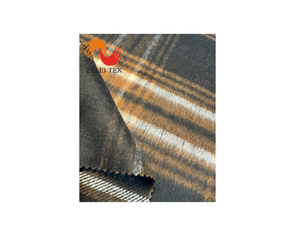 Autumn and winter new woolen pulled wool large plaid fabric